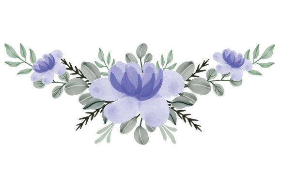 Illustration of Purple Watercolor Floral