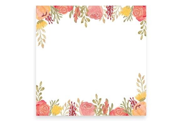 Rose Peony Floral Watercolor Frame Paint Illustrations