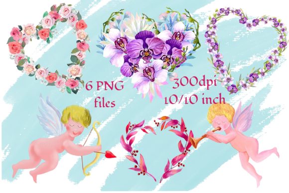 Spring Watercolor Clipart, Floral Wreath, Illustrations