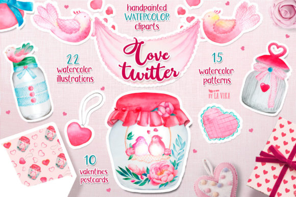 Watercolor Collection - Love Twitter Illustrations