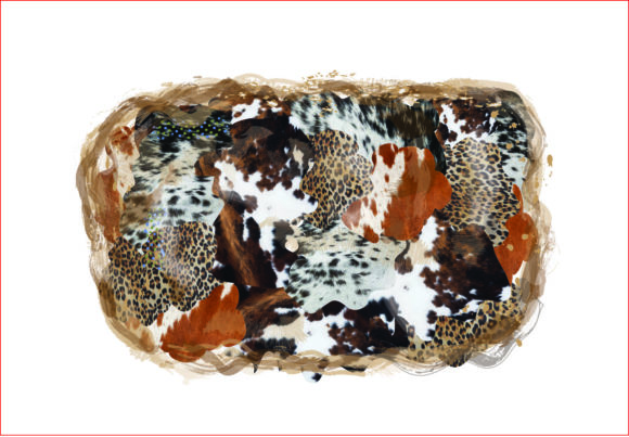 Watercolor Cowhide Leopard Background and Illustrations