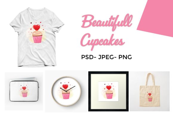 Watercolor Cupcakes Illustrations