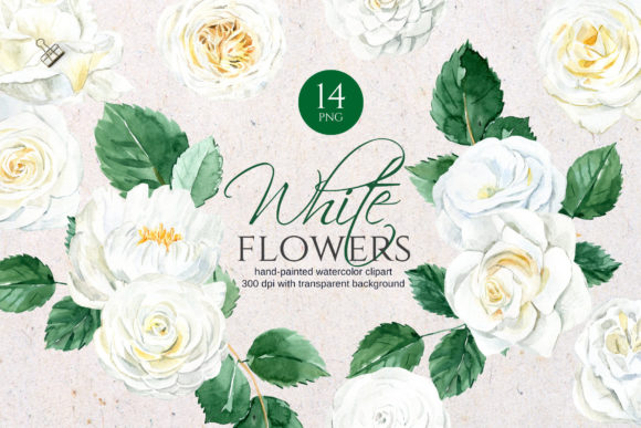 Watercolor Floral Clipart, Roses Flowers