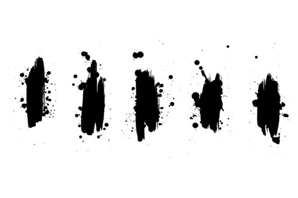 Watercolor Ink Drop Brush Vector Pack