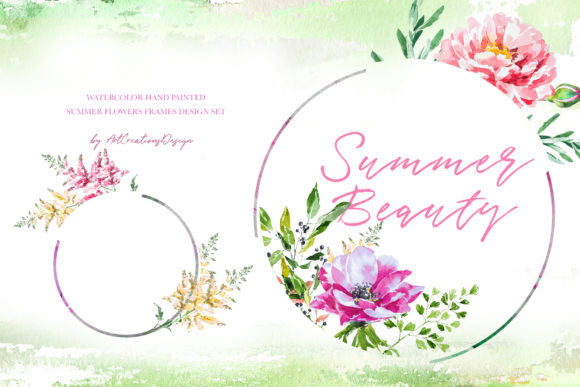 Watercolor Summer Beauty Frames Designs