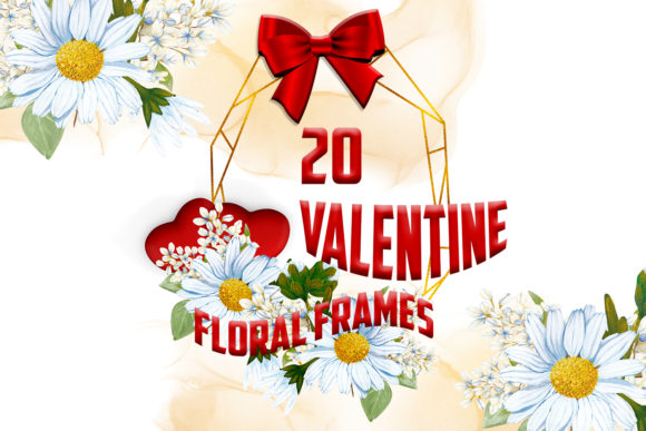 Watercolor Valentine Floral Frames and Illustrations
